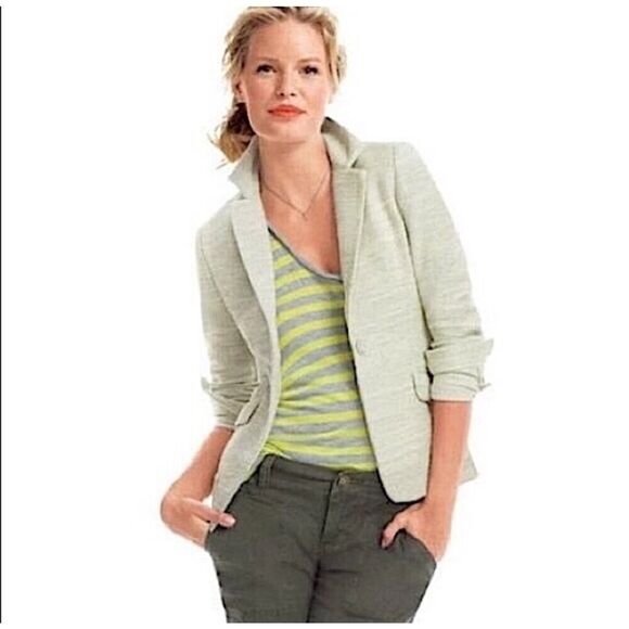Cabi One Fine Day Lemon Zest Tweed Single Buttoned Blazer Style 713 Sz 8 - Picture 1 of 10